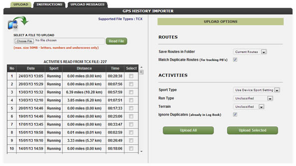 Import GPS History